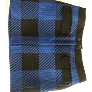 Rag & Bone Blue and Black Wool Mini skirt size 2